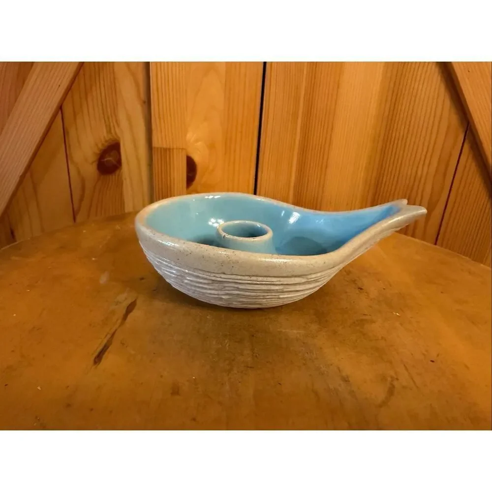 vintage Pigeon Forge Pottery candle holder  glazed interior (7571)